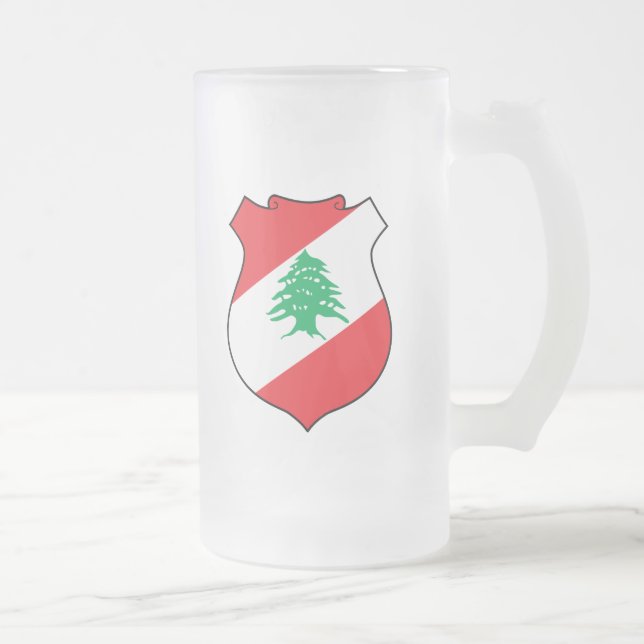 Taza De Cristal Esmerilado emblema del líbano (Derecha)