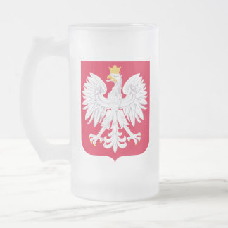 Taza De Cristal Esmerilado Emblema polaco - escudo de Polonia - hierba Polski