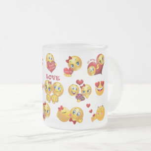 Taza De Cristal Esmerilado emoji de amor