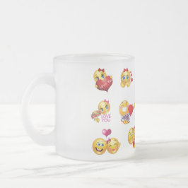 Taza De Cristal Esmerilado emoji de amor