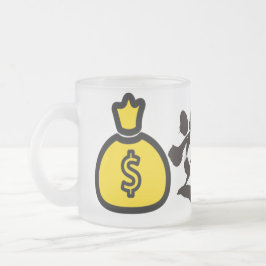 Taza De Cristal Esmerilado Emoji monetaria