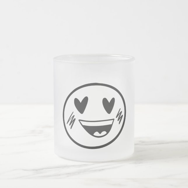 TAZA DE CRISTAL ESMERILADO EMOJI SMILY (Centro)