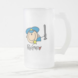 Taza De Cristal Esmerilado Empleo del policía