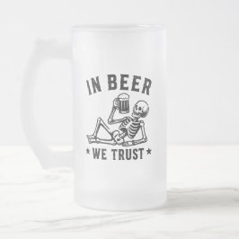 Taza De Cristal Esmerilado En cerveza confiamos esqueleto refrescante Beer Po