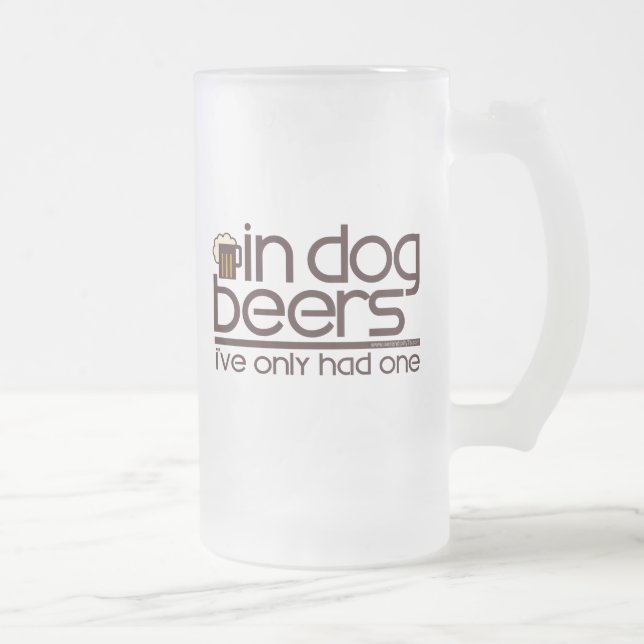 Taza De Cristal Esmerilado En cervezas del perro…. (Derecha)