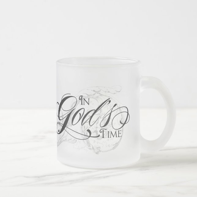 Taza De Cristal Esmerilado En el tiempo de dios (Derecha)