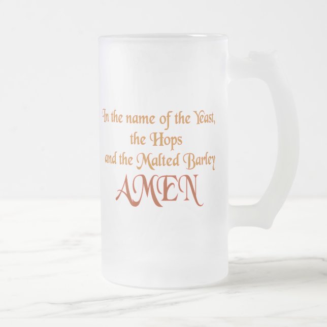 Taza De Cristal Esmerilado En nombre de la levadura (Derecha)