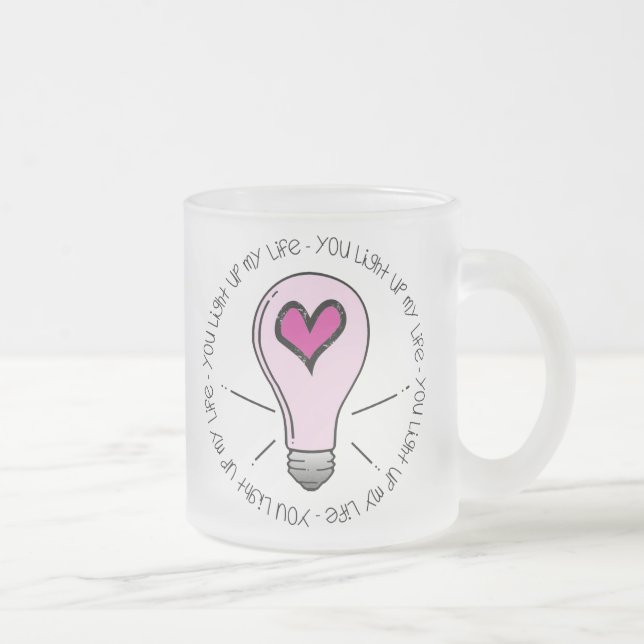 Taza De Cristal Esmerilado Encienden mi vida (Derecha)
