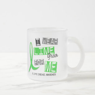 Taza De Cristal Esmerilado Enfermedad de Lyme llevo la verde lima para mí 37