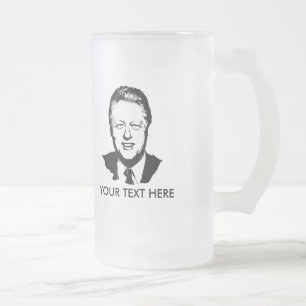 Taza De Cristal Esmerilado Engranaje de Bill Clinton