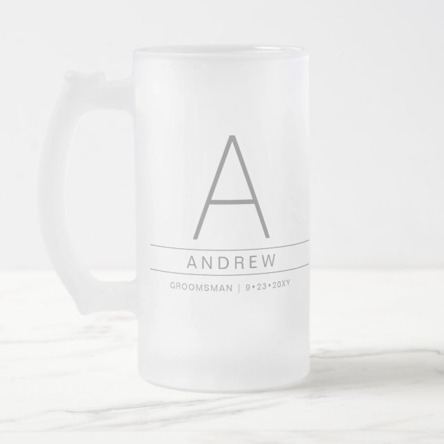 Taza De Cristal Esmerilado Entrega personalizada inicial de fiesta de novias  (Izquierda)
