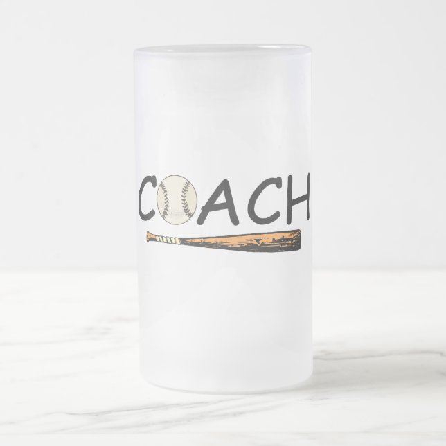 Taza De Cristal Esmerilado Entrenador de béisbol (Centro)