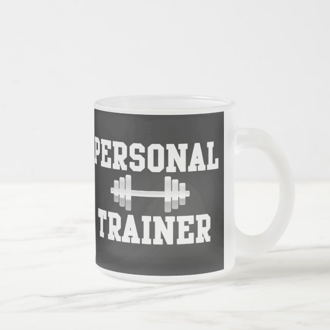 Taza De Cristal Esmerilado Entrenamiento blanco y negro de Dumbell del (Derecha)