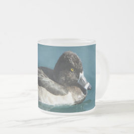 Taza De Cristal Esmerilado Envolver la foto del pato blanco y negro con cuell