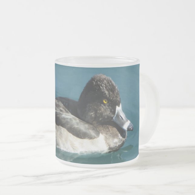 Taza De Cristal Esmerilado Envolver la foto del pato blanco y negro con cuell (Anverso derecho)