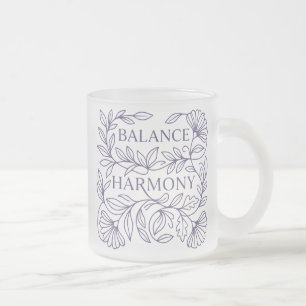 Taza De Cristal Esmerilado Equilibrio y Armonía 