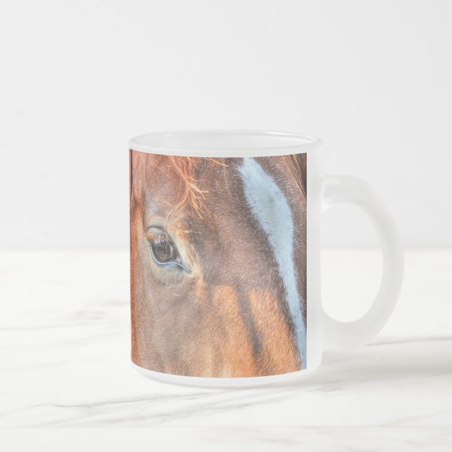 Taza De Cristal Esmerilado Equine Photo de amante de los caballos en un ranch (Derecha)