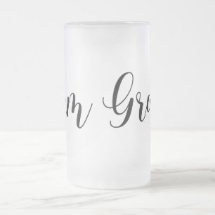 Taza De Cristal Esmerilado Equipo Boda moderno Groom con diseño Bowtie