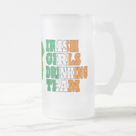 Taza De Cristal Esmerilado Equipo de bebidas de chicas irlandeses