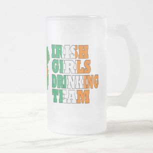 Taza De Cristal Esmerilado Equipo de bebidas de chicas irlandeses