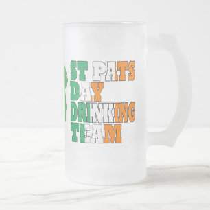 Taza De Cristal Esmerilado Equipo de bebidas del día de San Pats