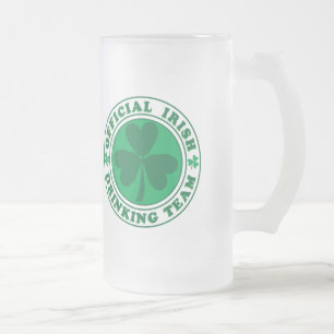 Taza De Cristal Esmerilado Equipo de bebidas irlandés oficial