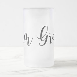Taza De Cristal Esmerilado Equipo de Boda Moderno Novio con Diseño de Corbata