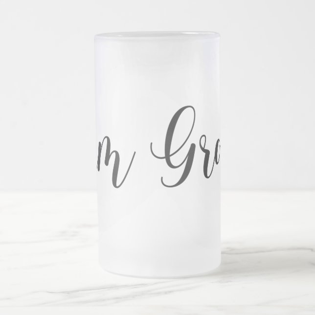 Taza De Cristal Esmerilado Equipo de Boda Moderno Novio con Diseño de Corbata (Centro)