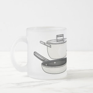 Taza De Cristal Esmerilado Equipo de cocina ilustracion personalizado