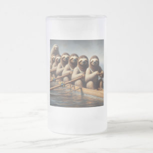 Taza De Cristal Esmerilado Equipo de remo de Sloth
