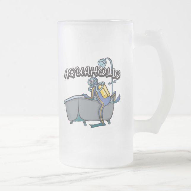 Taza De Cristal Esmerilado EQUIPO DE SUBMARINISMO de Aquaholic (Derecha)