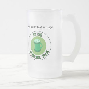 Taza De Cristal Esmerilado Equipo irlandés de bebidas y Blessing Beer Mug - S