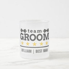 Taza De Cristal Esmerilado Equipo Personalizado del Novio Mejor Amigo
