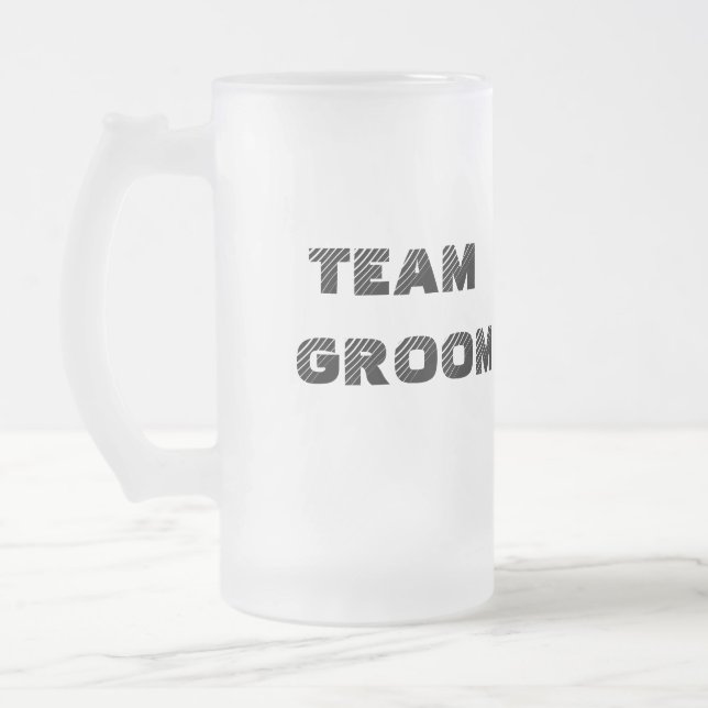 Taza De Cristal Esmerilado Equipo personalizado Groom Mug (Izquierda)