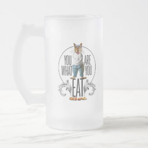 Taza De Cristal Esmerilado Eres Lo Que Comes - Graciosas Nueces De Ardilla