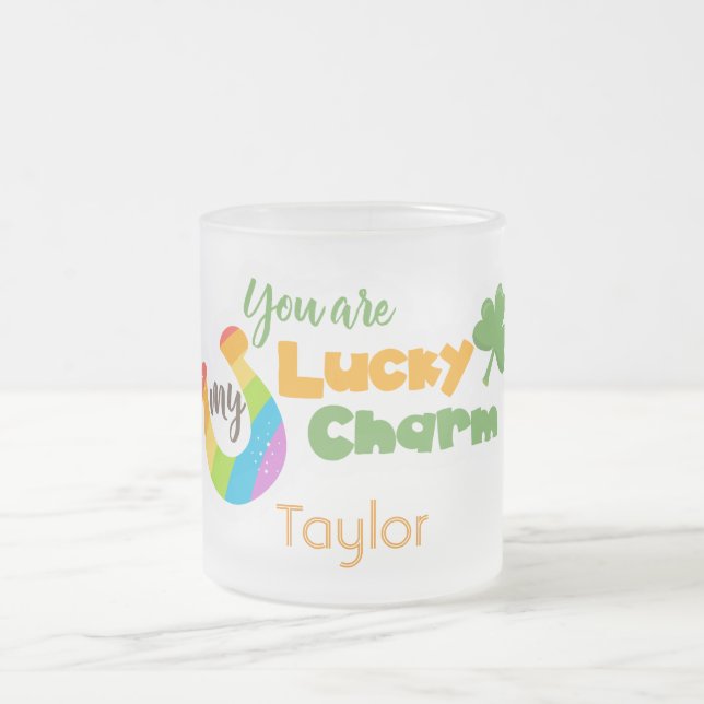 Taza De Cristal Esmerilado Eres mi afortunado Día de San Patrón (Centro)