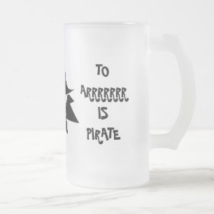 TAZA DE CRISTAL ESMERILADO ERR ES HUMANO DE ARRR ES ARROZ DE ARROZ PIRATA