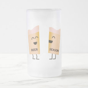 Taza De Cristal Esmerilado Es temporada de cerveza