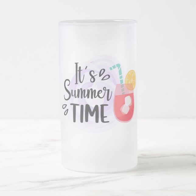 Taza De Cristal Esmerilado Es verano (Centro)