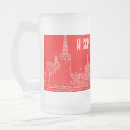 Taza De Cristal Esmerilado Esbozo de la Plaza Roja de la Catedral de San Basi