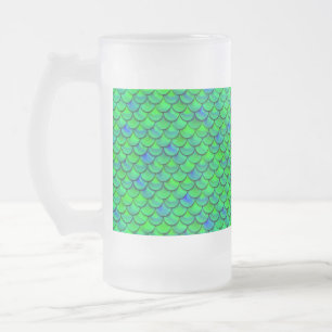 Taza De Cristal Esmerilado Escalas azules verdes caídas