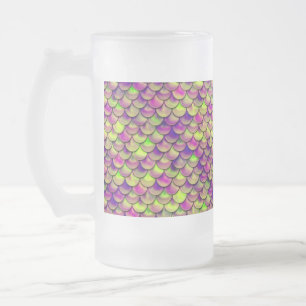 Taza De Cristal Esmerilado Escalas moradas y verdes