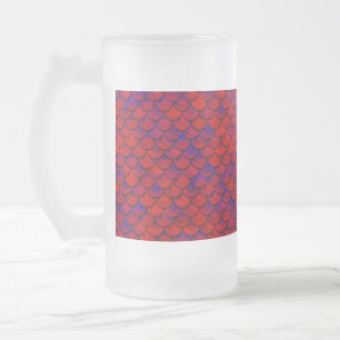 Taza De Cristal Esmerilado Escalas rojas y púrpura caídas