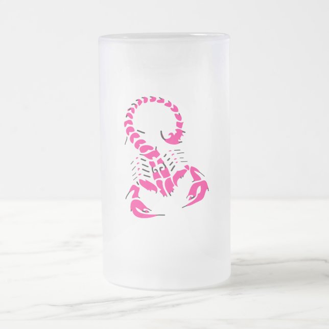 Taza De Cristal Esmerilado Escándalo tóxico rosa muy venenoso insecto (Centro)