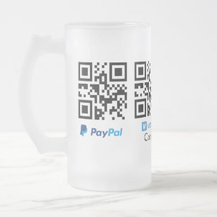 Taza De Cristal Esmerilado Escanear para pagar código q r paypal venmo agrega