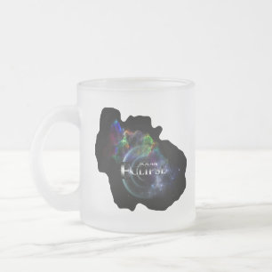 Taza De Cristal Esmerilado Escapada de arte fractal de eclipse solar