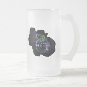 Taza De Cristal Esmerilado Escapada de arte fractal de eclipse solar