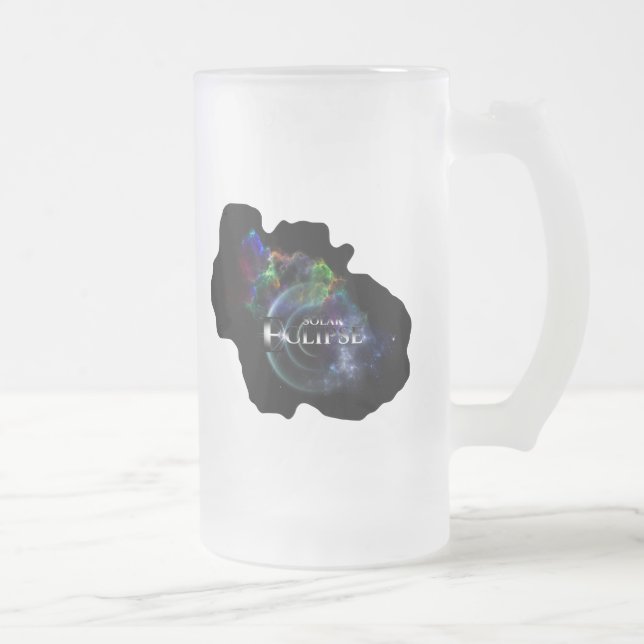 Taza De Cristal Esmerilado Escapada de arte fractal de eclipse solar (Derecha)