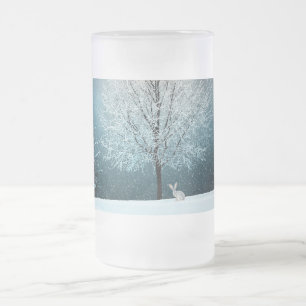 Taza De Cristal Esmerilado Escarcha de árbol de Navidad de 16 onzas de vidrio