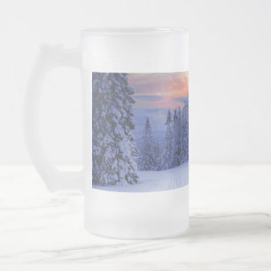 Taza De Cristal Esmerilado Escenario de invierno
